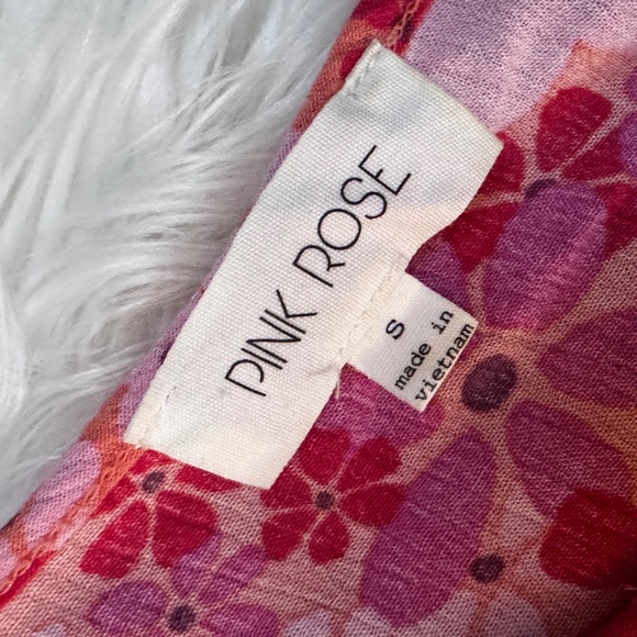 Retro flower Camisole Top | Pink Rose | Women's Small | Hot Pink | Flowy - Picture 4 of 6